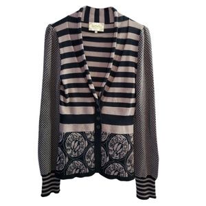 Anthropologie Lia Molly Damask Cardigan Sweater